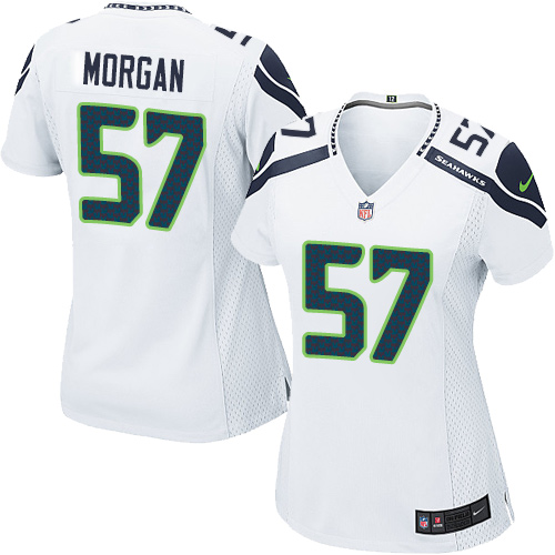 Women's Elite Mike Morgan Nike Jersey White Road - #57 NFL Seattle Seahawks